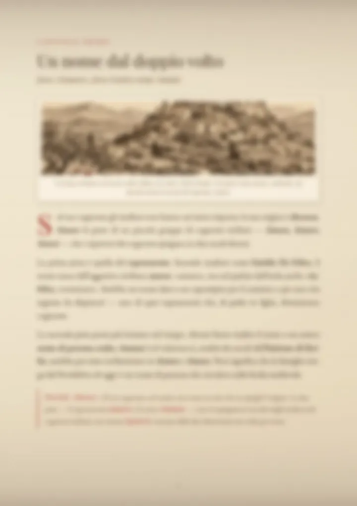 Una pagina del PDF sul cognome Amara, sfocata
