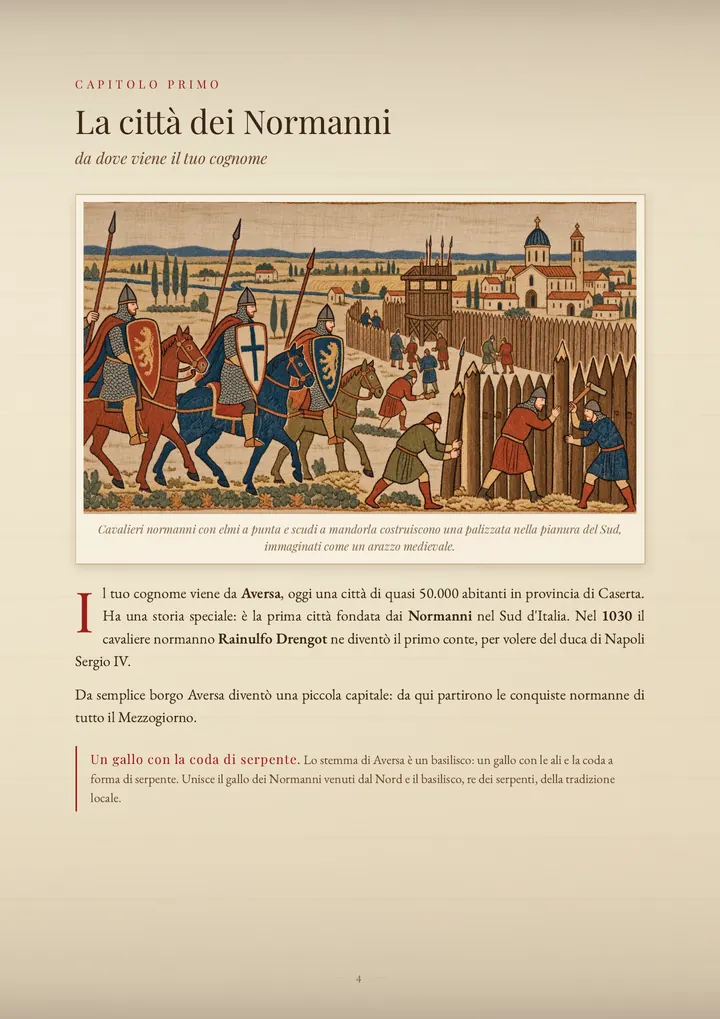 Una pagina del PDF sul cognome Aversano
