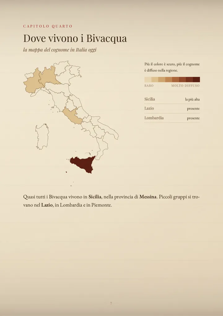 Una pagina del PDF sul cognome Bivacqua