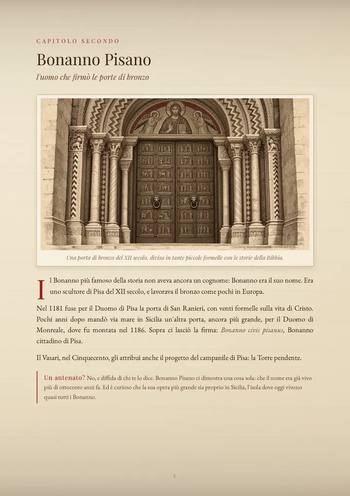 Una pagina del PDF sul cognome Bonanno