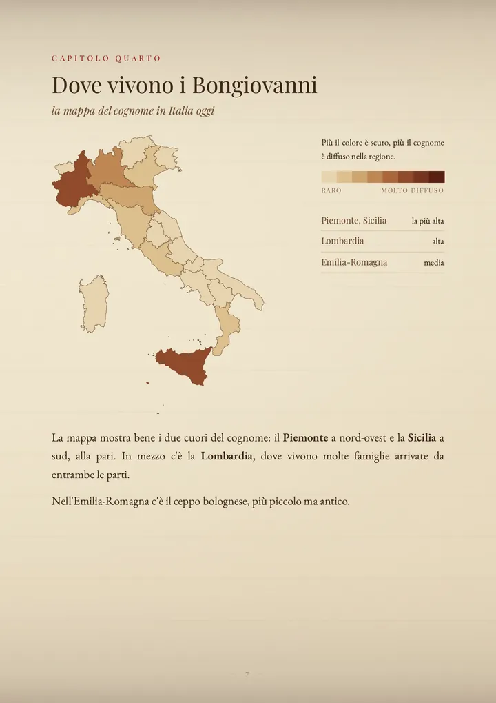 Una pagina del PDF sul cognome Bongiovanni