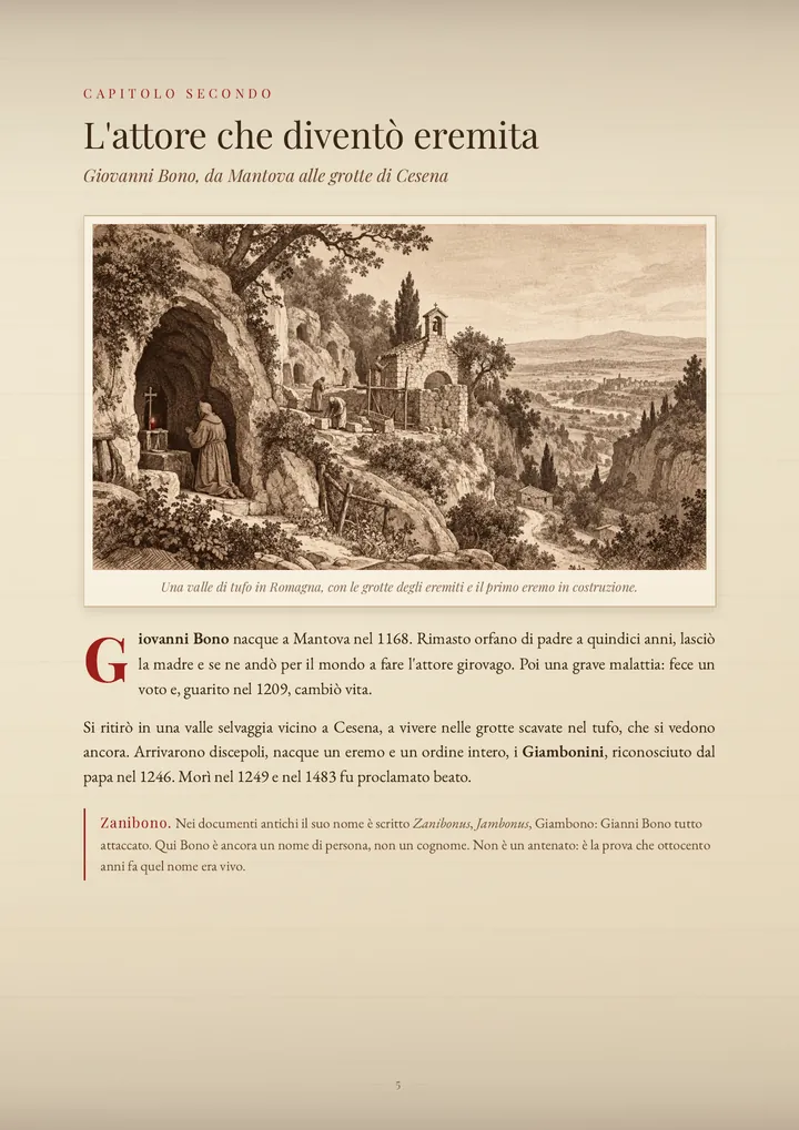 Una pagina del PDF sul cognome Bono