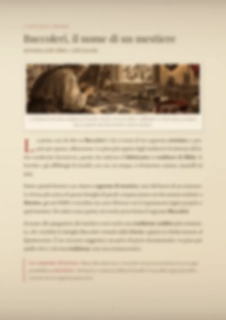 Una pagina del PDF sul cognome Buccoleri, sfocata