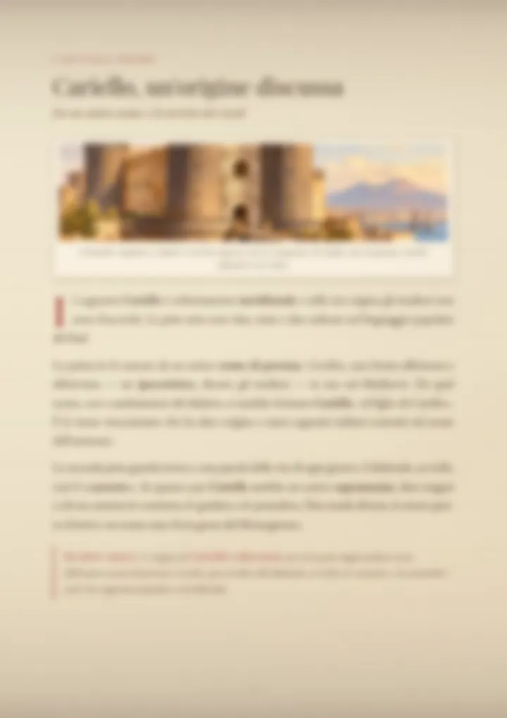 Una pagina del PDF sul cognome Cariello, sfocata