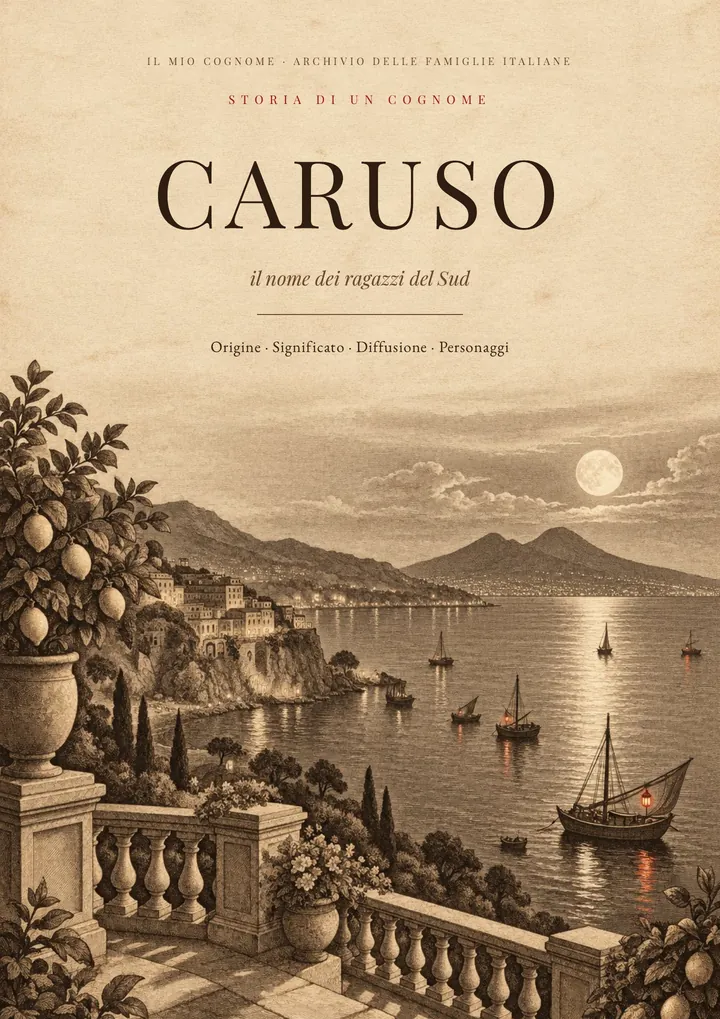 Copertina del PDF sul cognome Caruso