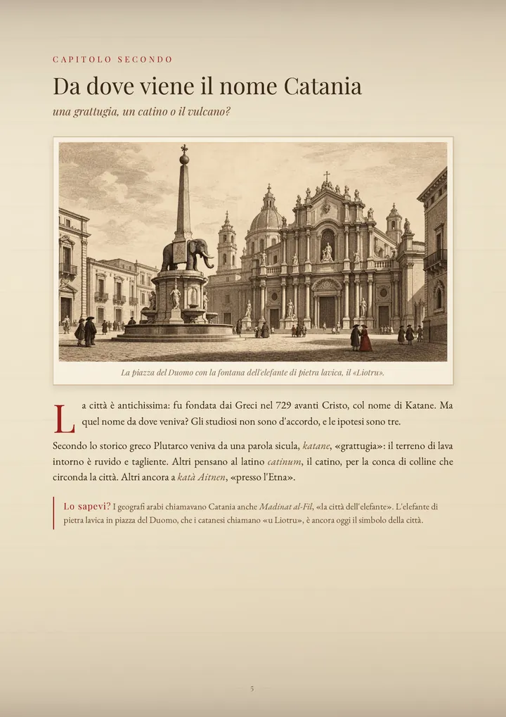 Una pagina del PDF sul cognome Catania