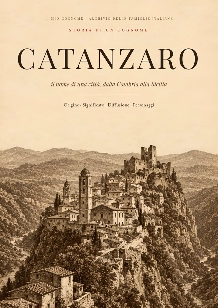 Copertina del PDF sul cognome Catanzaro