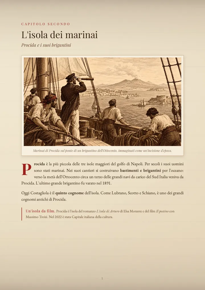 Una pagina del PDF sul cognome Costagliola