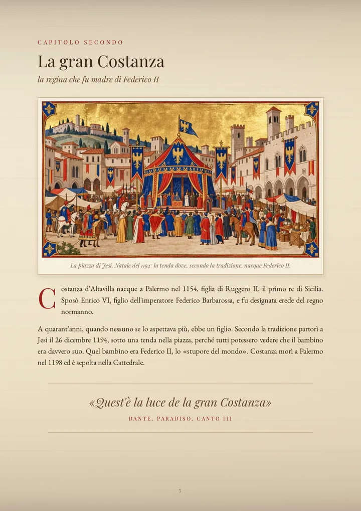 Una pagina del PDF sul cognome Costanza