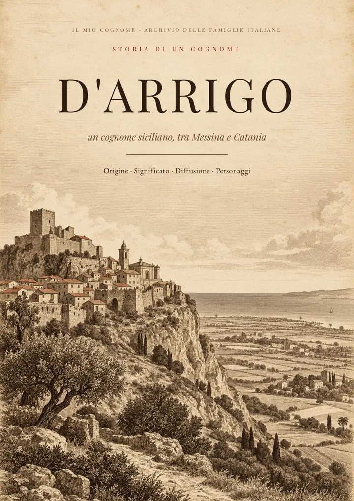 Copertina del PDF sul cognome D’Arrigo