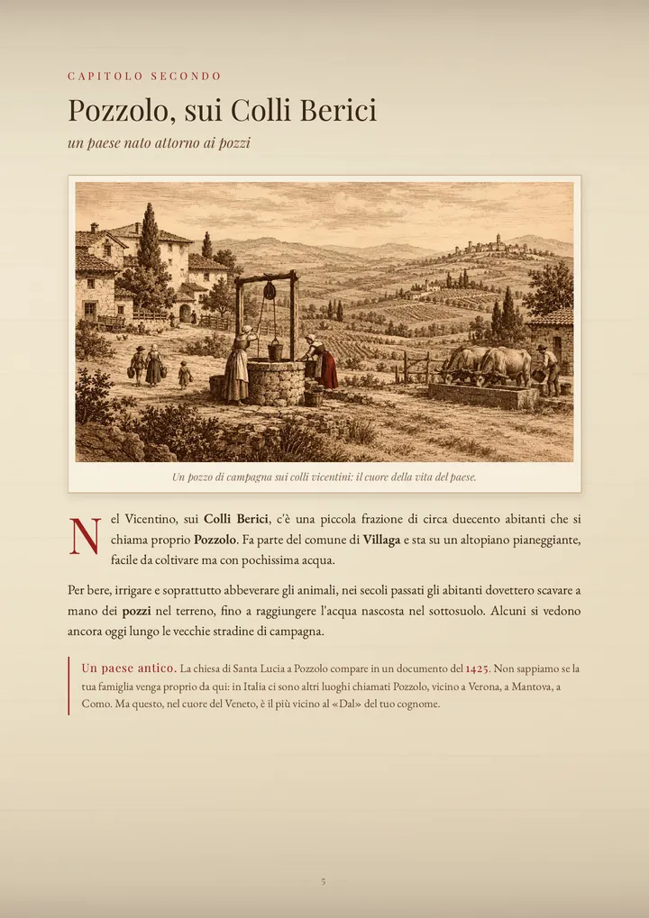 Una pagina del PDF sul cognome Dal Pozzolo