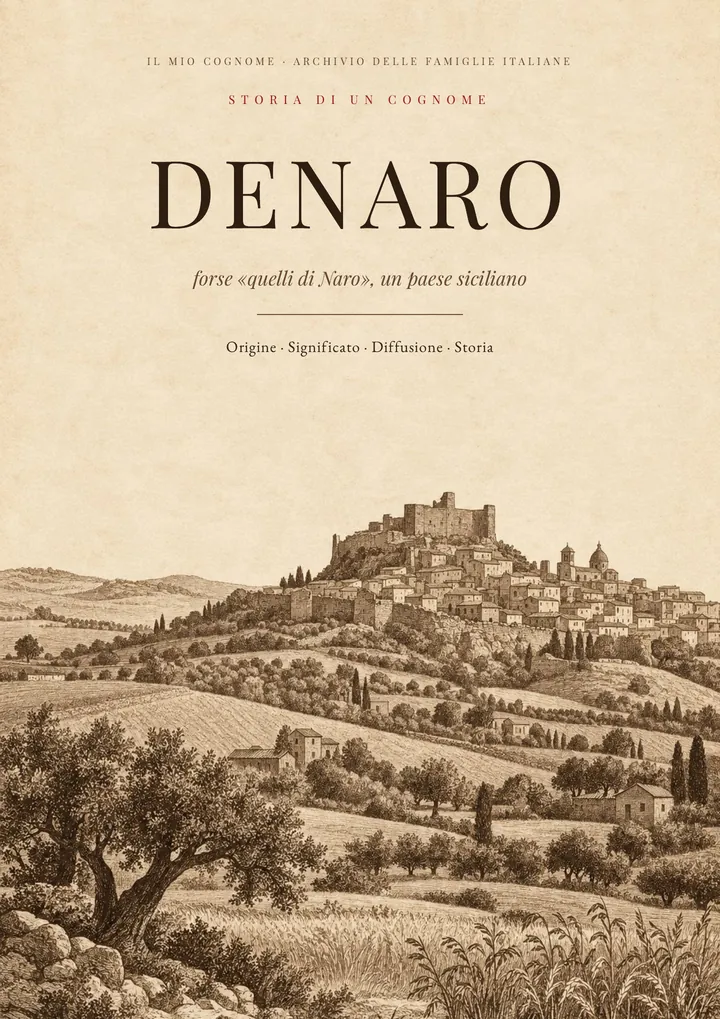 Copertina del PDF sul cognome Denaro