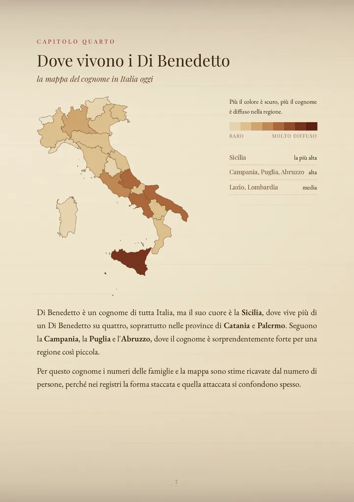 Una pagina del PDF sul cognome Di Benedetto