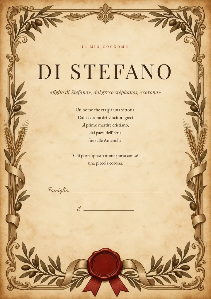 Una pagina del PDF sul cognome Di Stefano