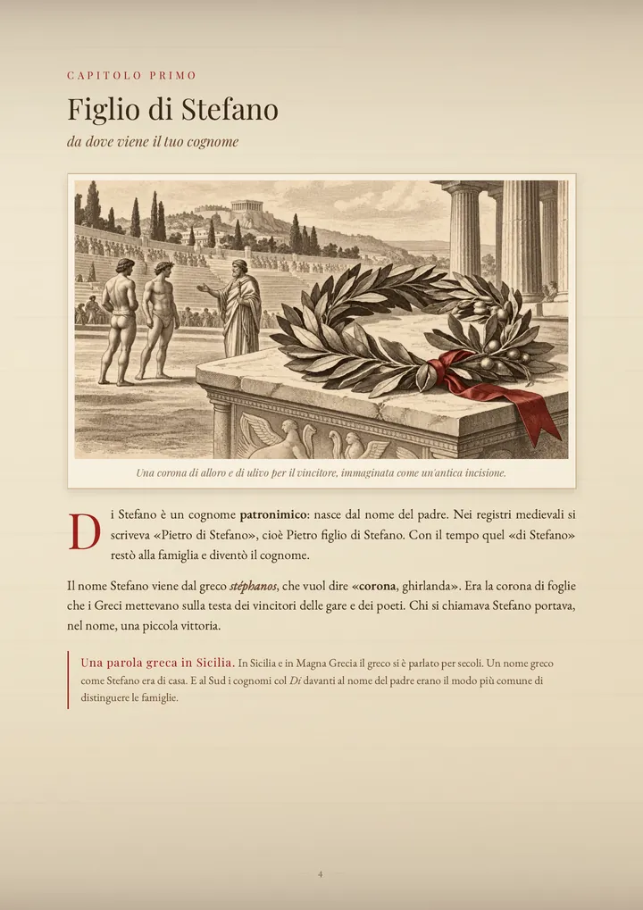Una pagina del PDF sul cognome Di Stefano