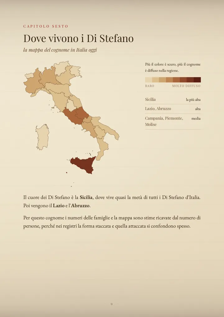 Una pagina del PDF sul cognome Di Stefano