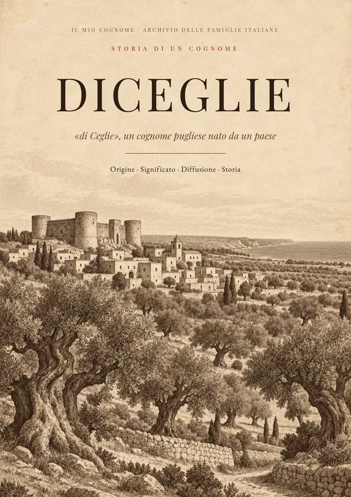Copertina del PDF sul cognome Diceglie
