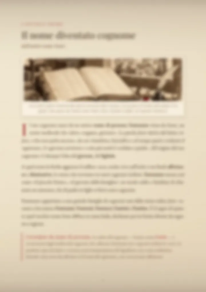 Una pagina del PDF sul cognome Fantauzzo, sfocata