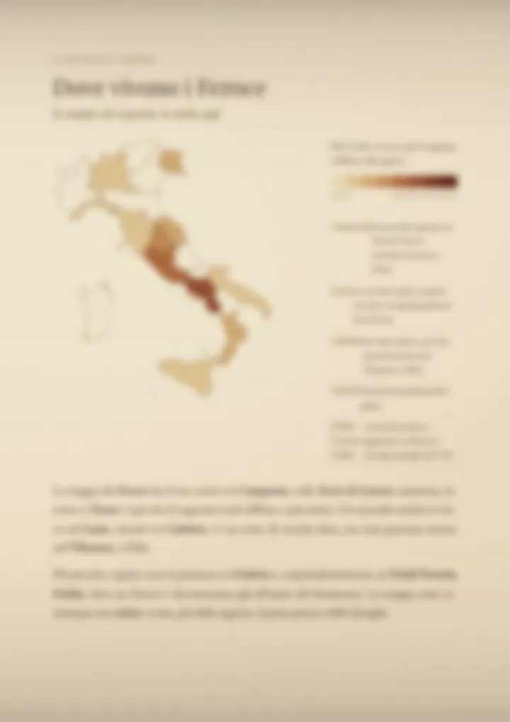 Una pagina del PDF sul cognome Feroce, sfocata
