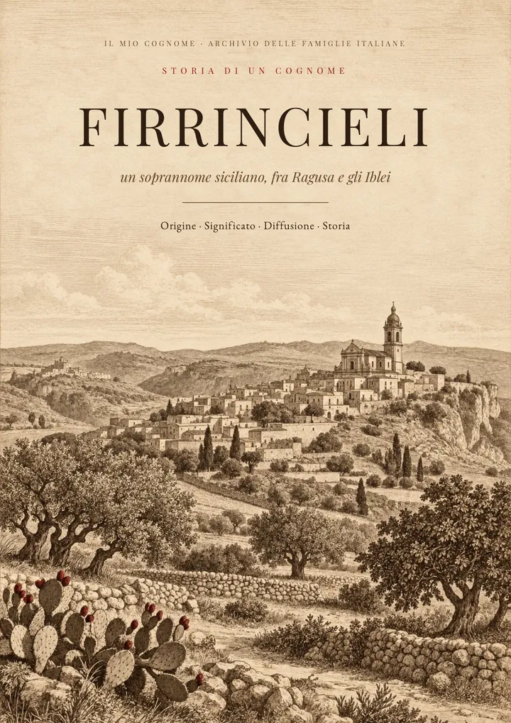 Copertina del PDF sul cognome Firrincieli