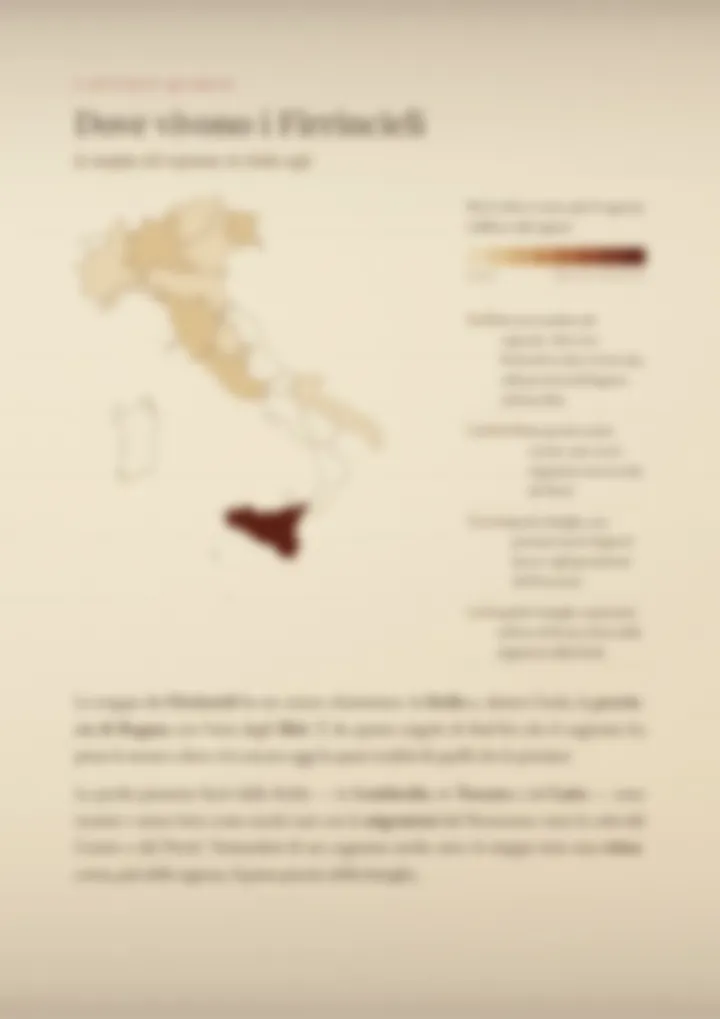 Una pagina del PDF sul cognome Firrincieli, sfocata