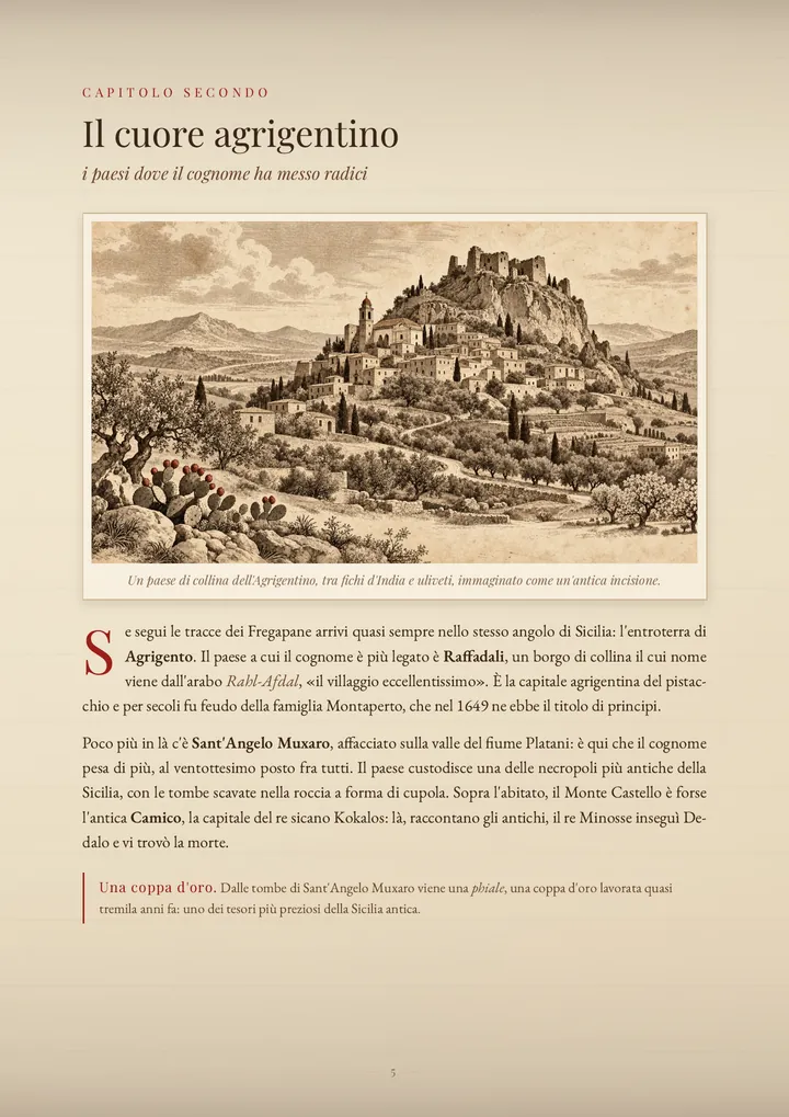 Una pagina del PDF sul cognome Fregapane