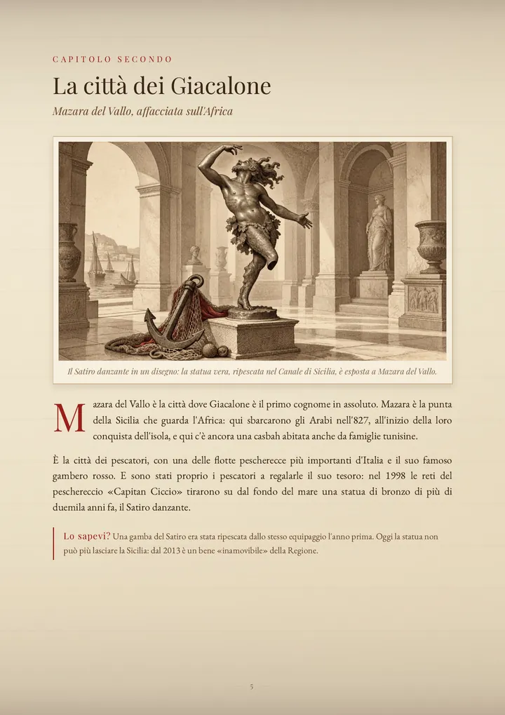 Una pagina del PDF sul cognome Giacalone