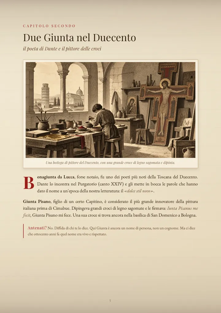 Una pagina del PDF sul cognome Giunta