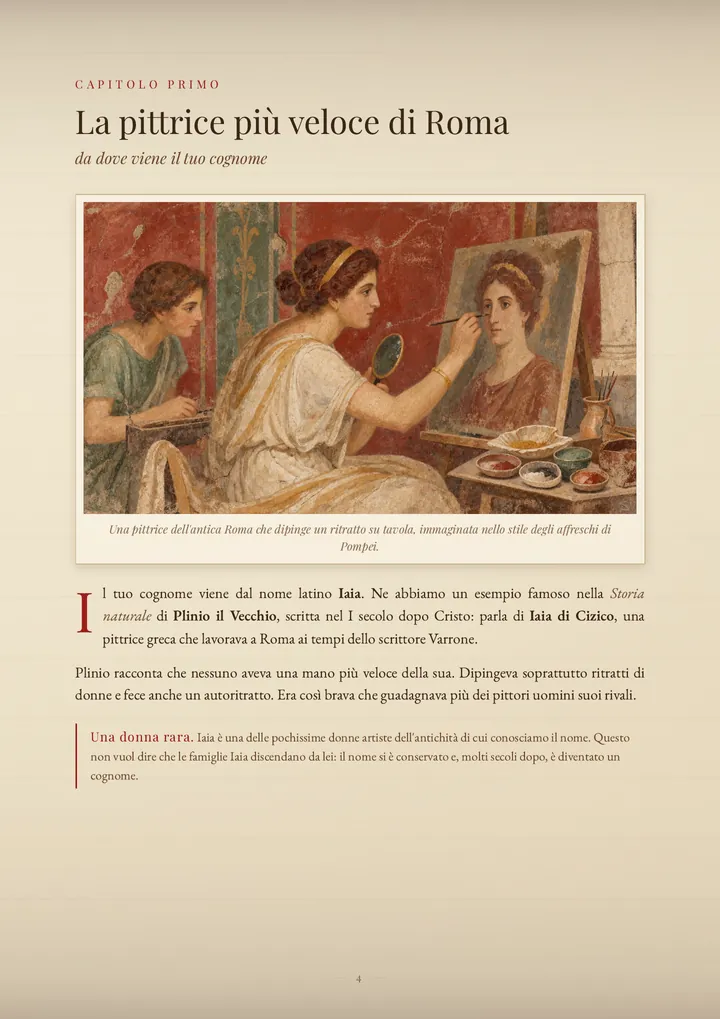 Una pagina del PDF sul cognome Iaia