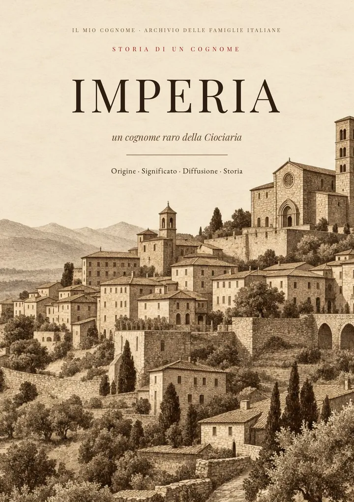 Copertina del PDF sul cognome Imperia