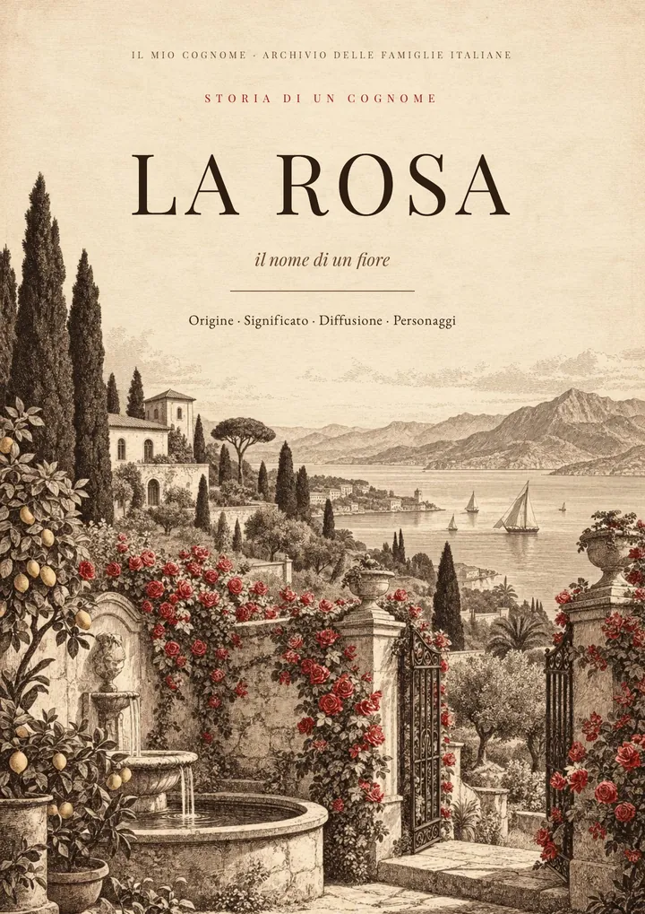 Copertina del PDF sul cognome La Rosa