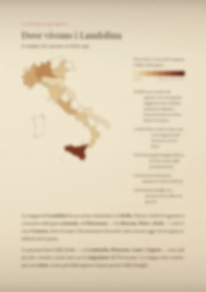 Una pagina del PDF sul cognome Landolina, sfocata