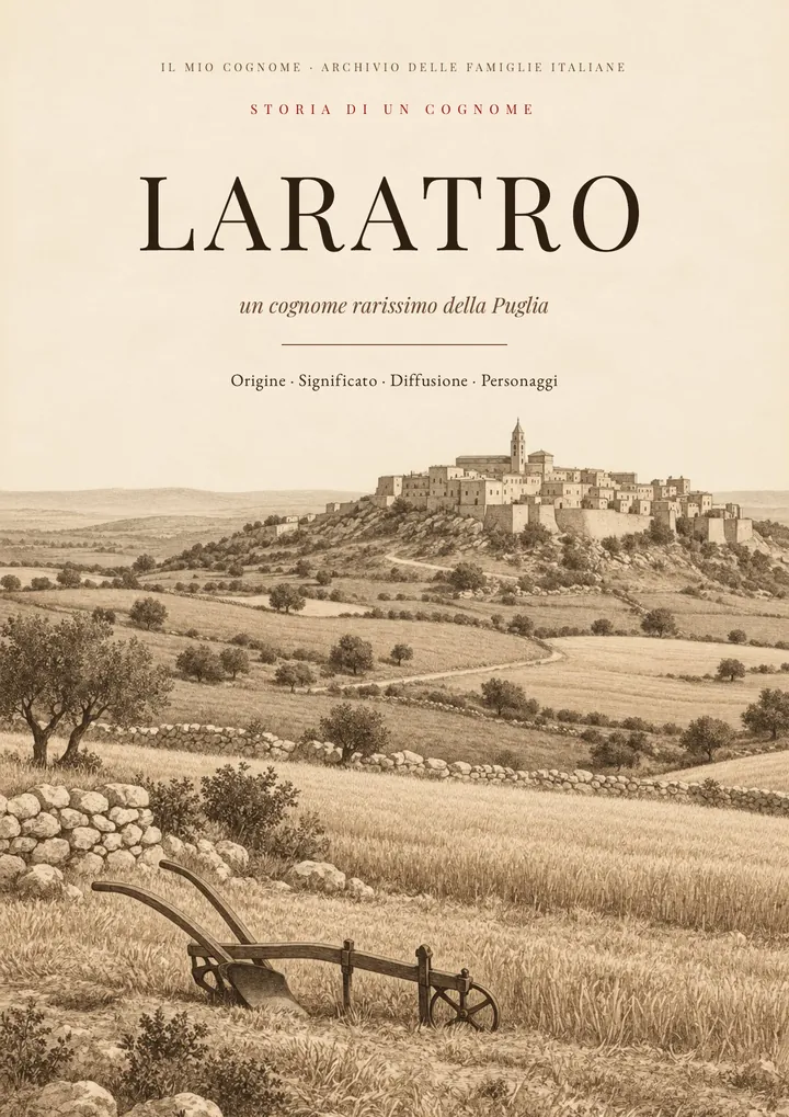 Copertina del PDF sul cognome Laratro