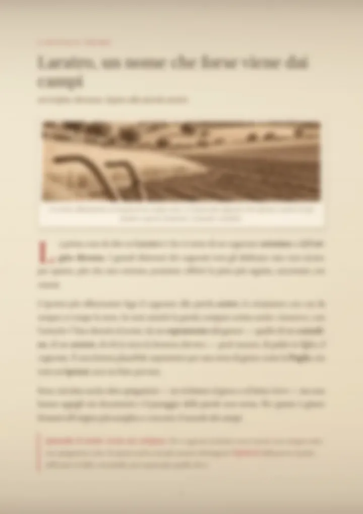 Una pagina del PDF sul cognome Laratro, sfocata