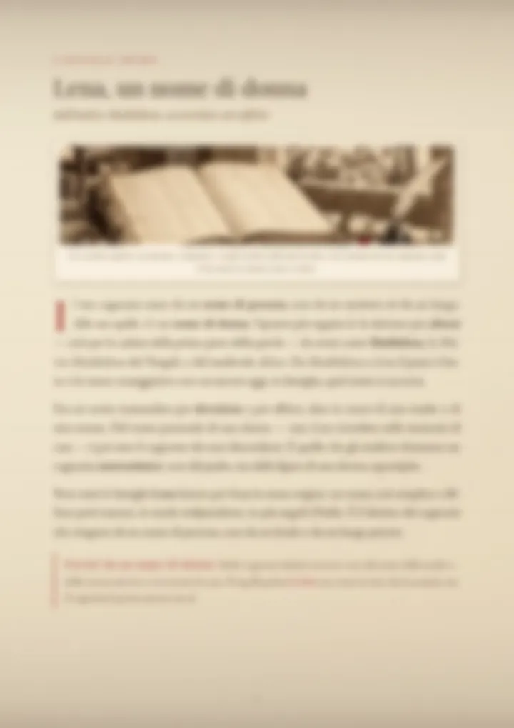 Una pagina del PDF sul cognome Lena, sfocata