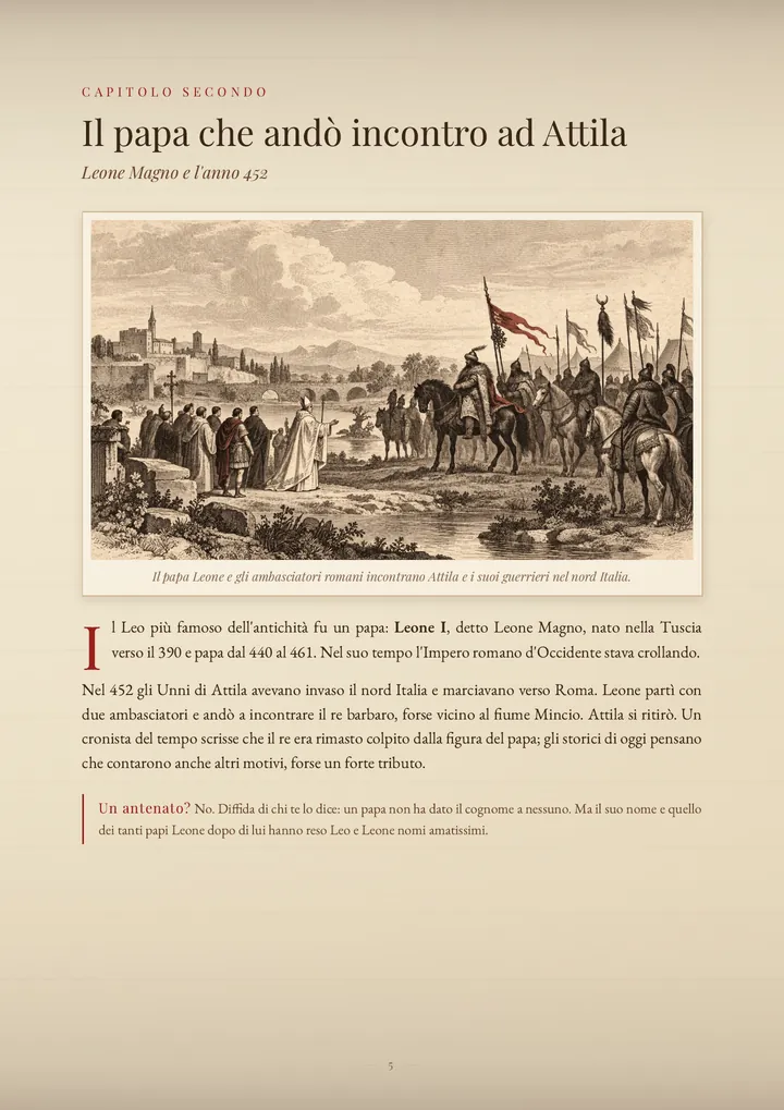 Una pagina del PDF sul cognome Leo