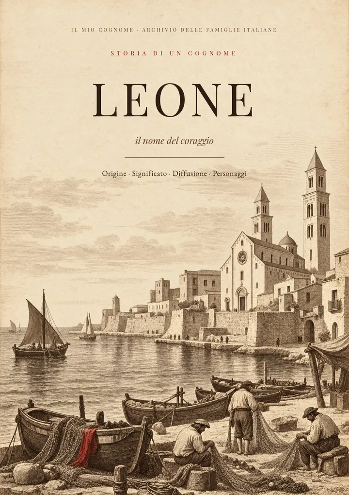 Copertina del PDF sul cognome Leone