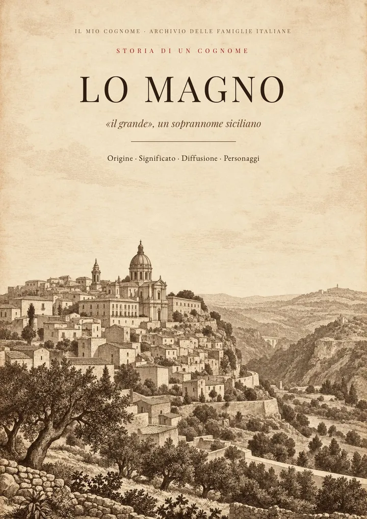 Copertina del PDF sul cognome Lo Magno