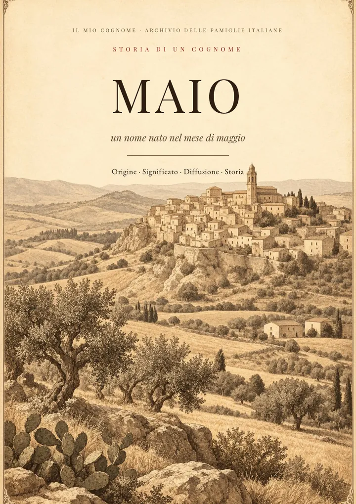 Copertina del PDF sul cognome Maio