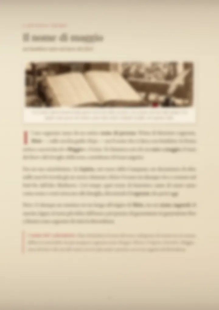 Una pagina del PDF sul cognome Maio, sfocata