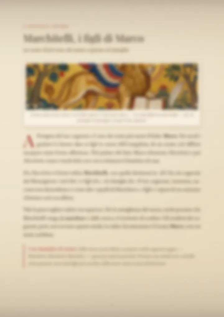 Una pagina del PDF sul cognome Marchitelli, sfocata