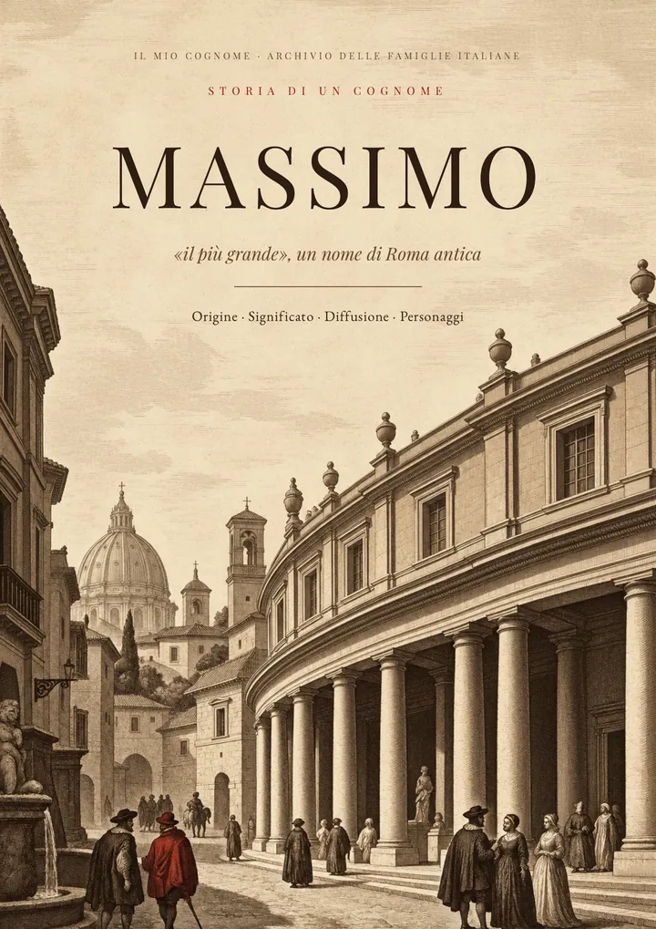 Copertina del PDF sul cognome Massimo
