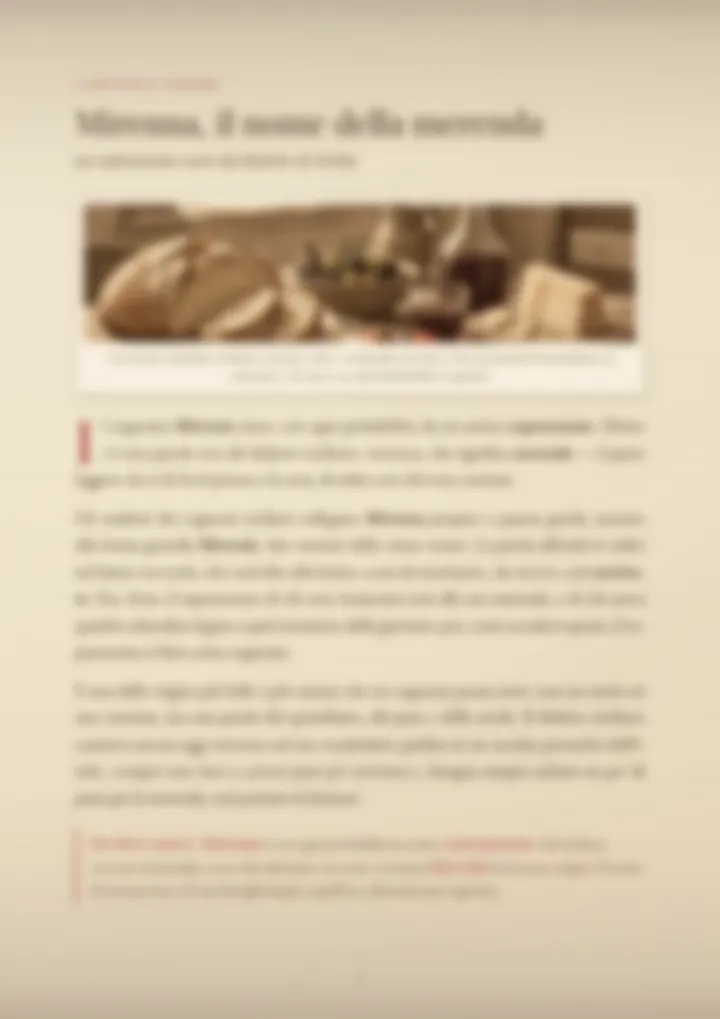 Una pagina del PDF sul cognome Mirenna, sfocata