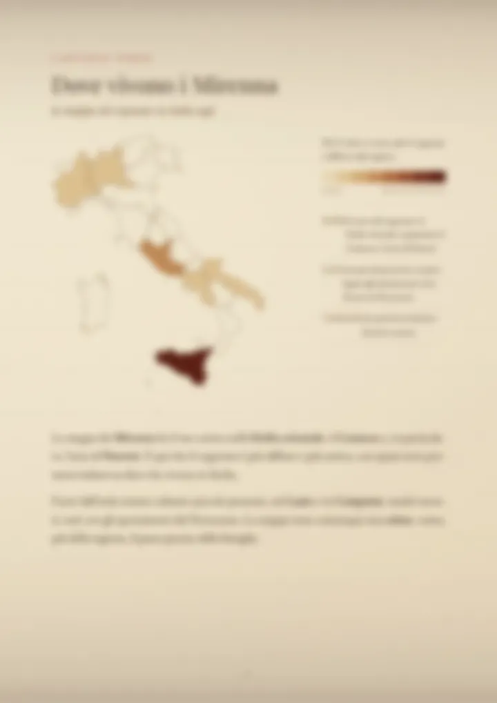 Una pagina del PDF sul cognome Mirenna, sfocata