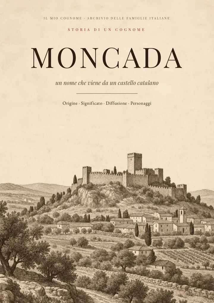 Copertina del PDF sul cognome Moncada