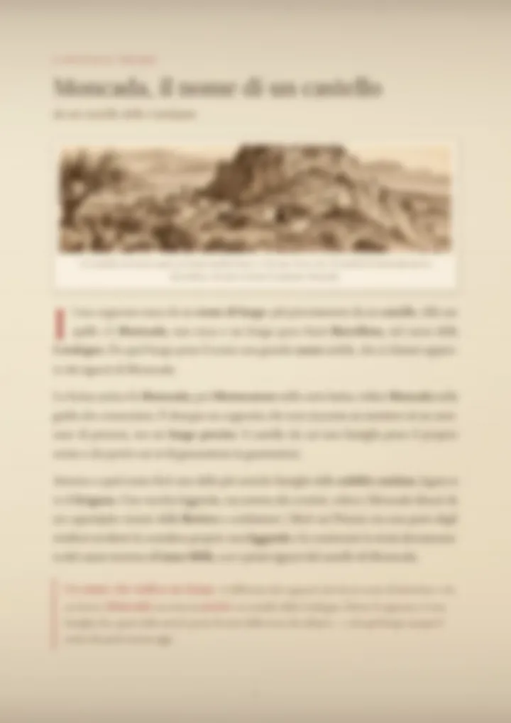 Una pagina del PDF sul cognome Moncada, sfocata