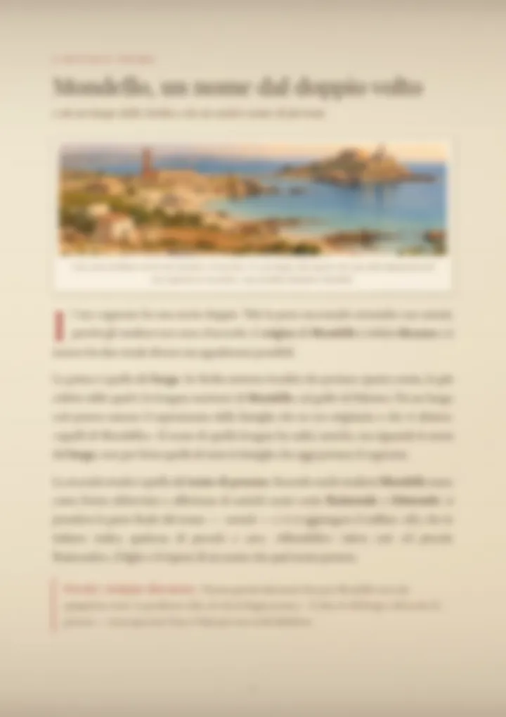 Una pagina del PDF sul cognome Mondello, sfocata