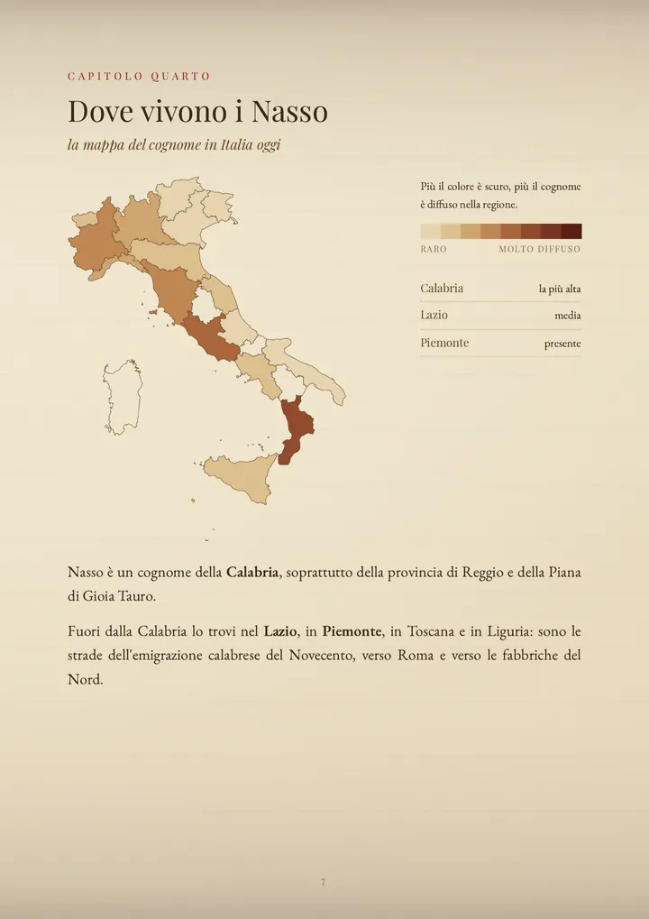 Una pagina del PDF sul cognome Nasso