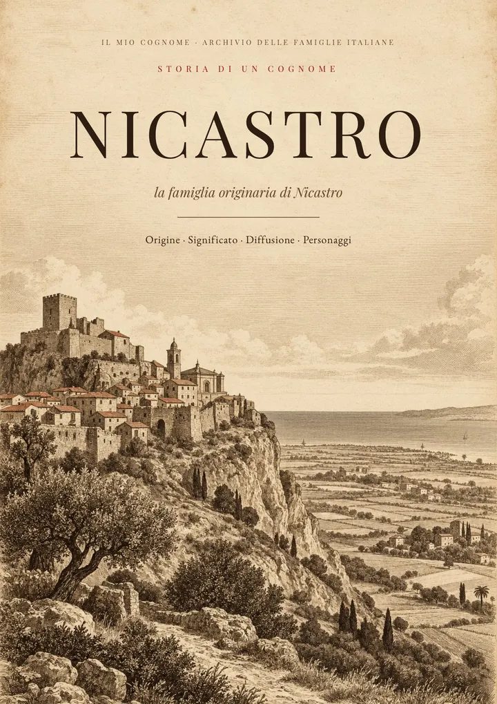 Copertina del PDF sul cognome Nicastro