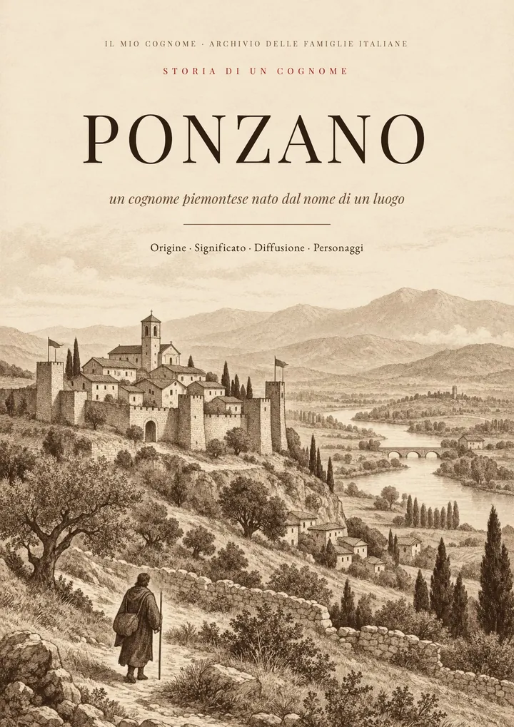 Copertina del PDF sul cognome Ponzano